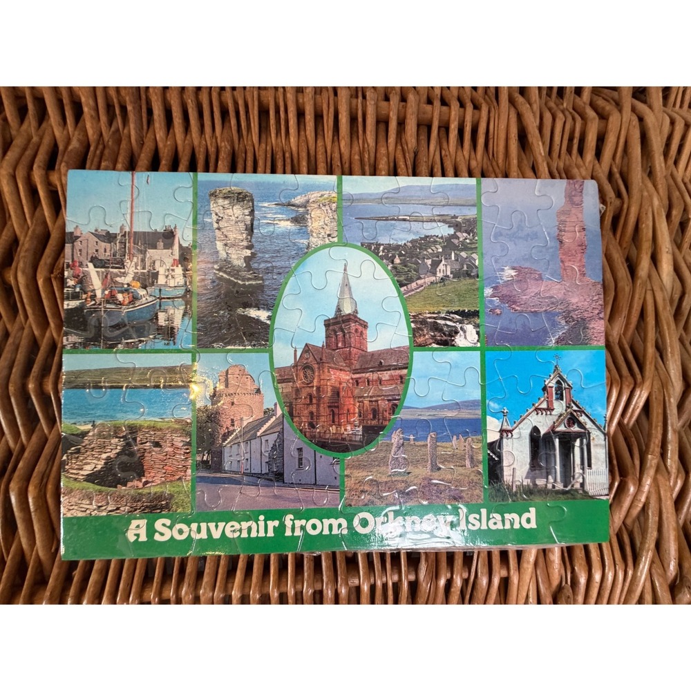Vintage Colourmaster Orkney Island Scotland Jigsaw Viewcard Postcard Souvenir